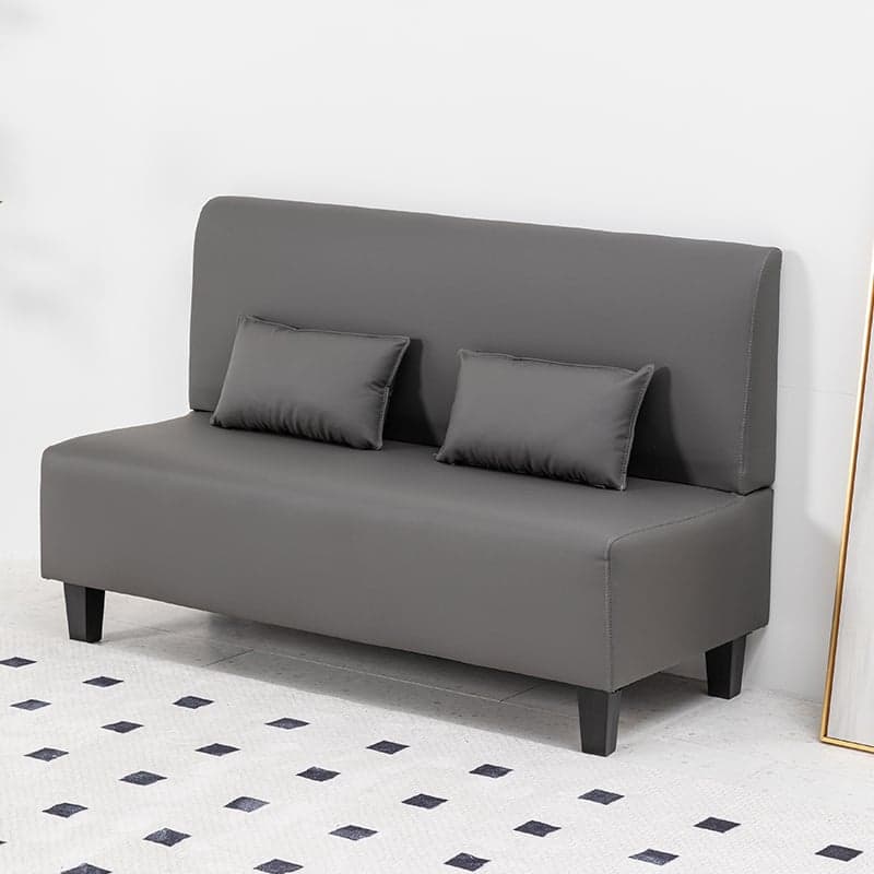 Contemporary Modern Solid Color Stain Resistant Loveseat in Gray/White/Cerulean for 2 People with 2 Pillows - image 4