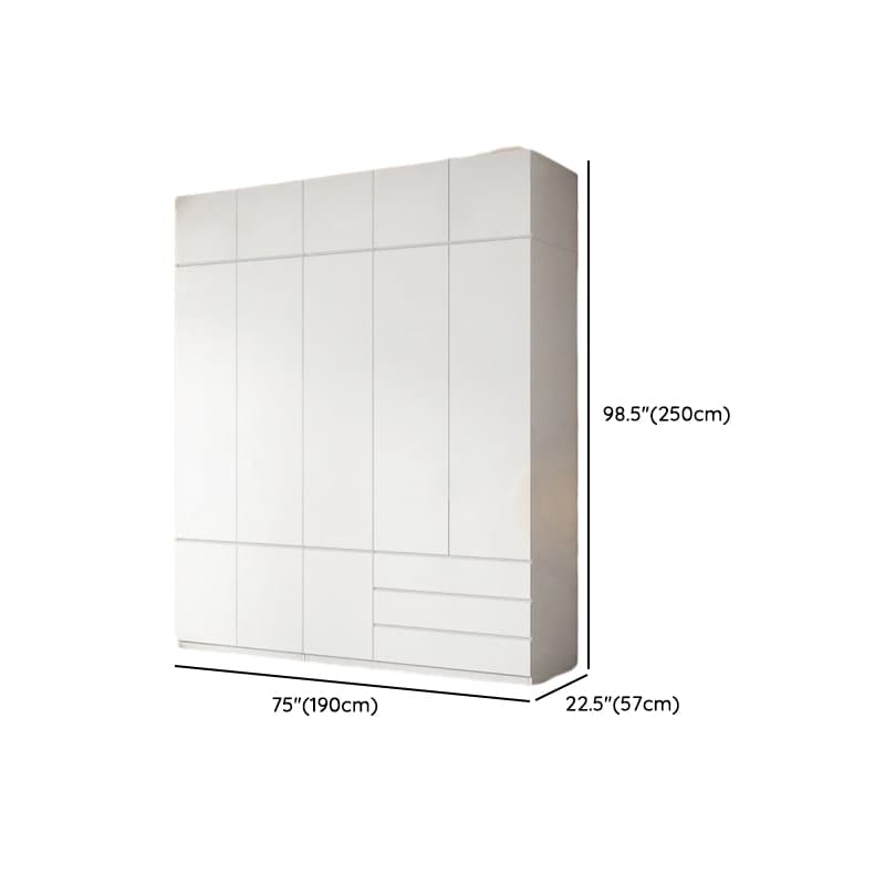 White Contemporary Alloy Cabinet Armoire with 3/6/9 Drawers, Flexible Shelf, and Hanging Rod - image 35