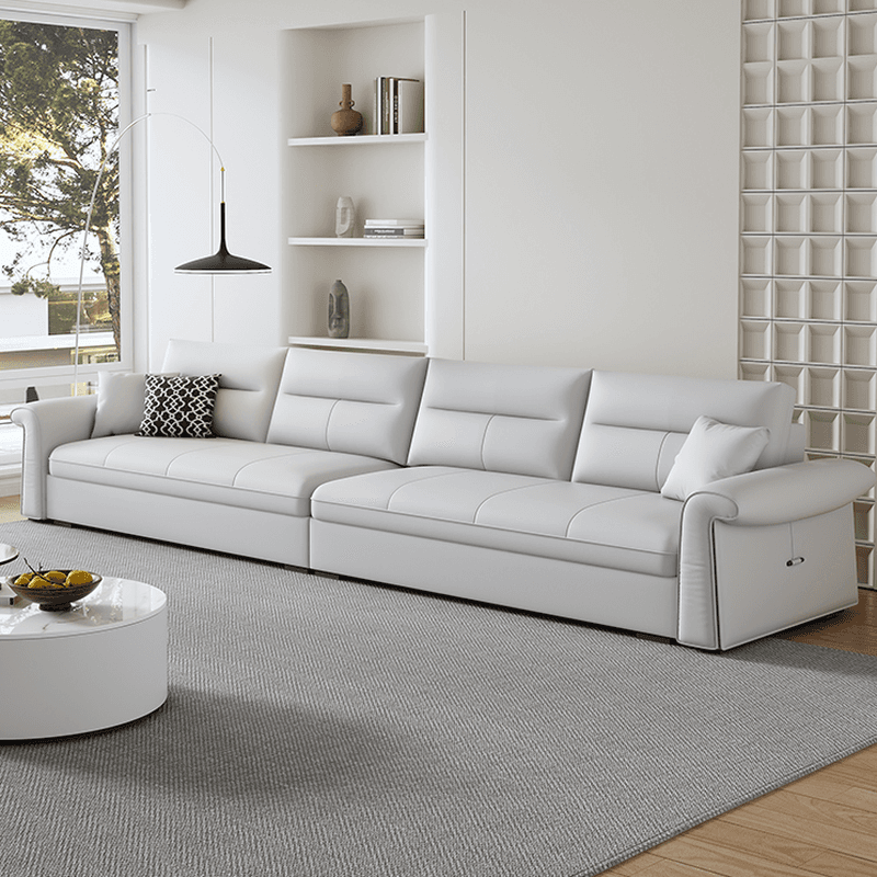 L-Shape/Straight Sofa/Sofa Chaise in Chalk with Under-seat-storage, Right Hand Facing/Horizontal Orientation, and Round Arm - image 3