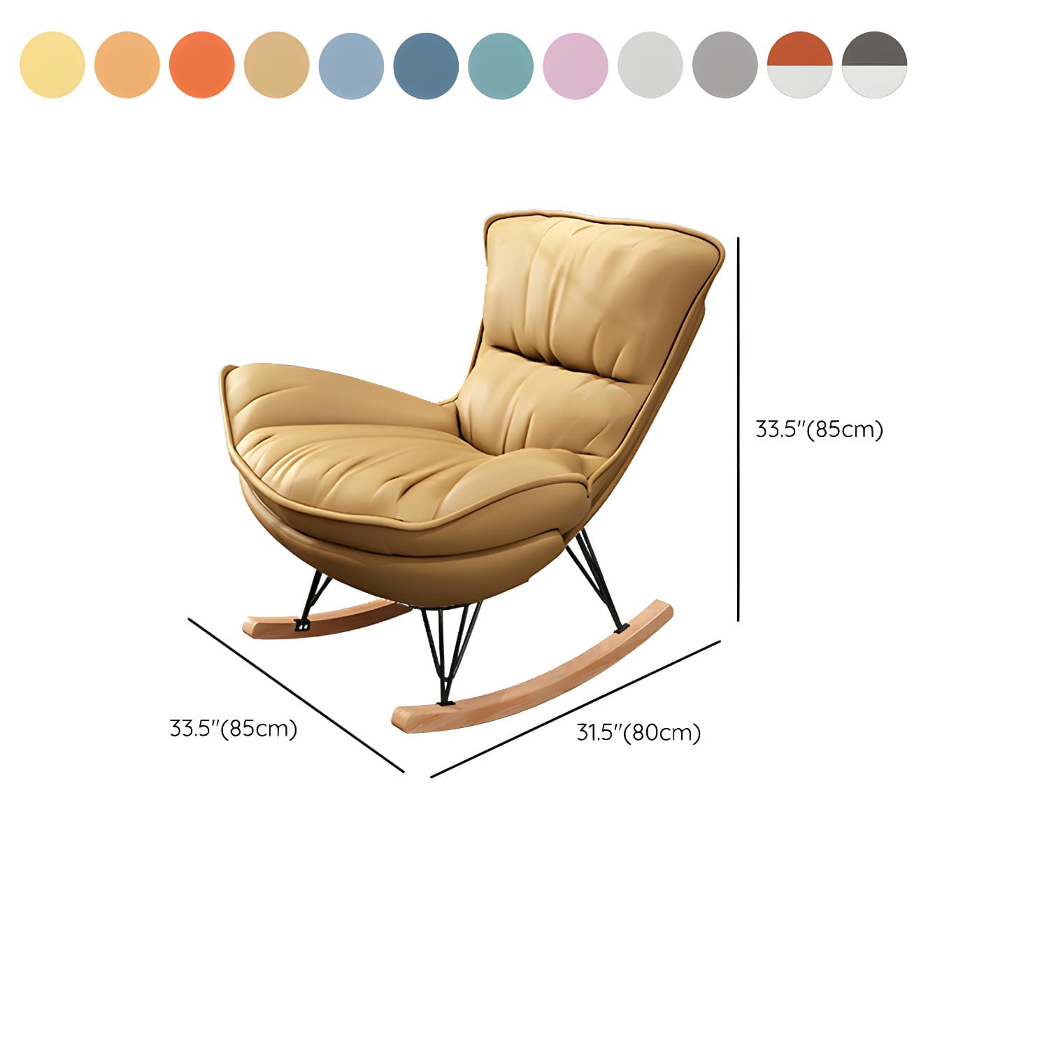 31" Wide Upholstered Rocking Accent Chair with Light Legs for Living Room - image 18