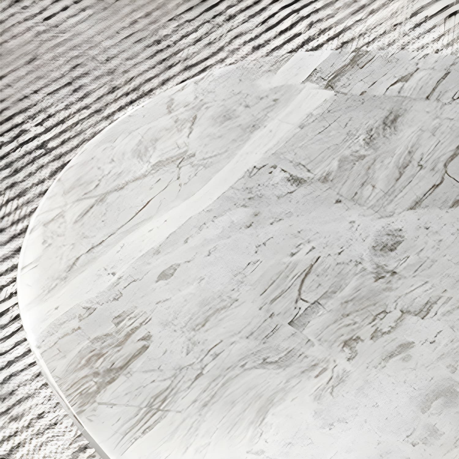 Luxurious 3 Legs Elliptical Stone Coffee Cocktail Table in White/Grey - image 6