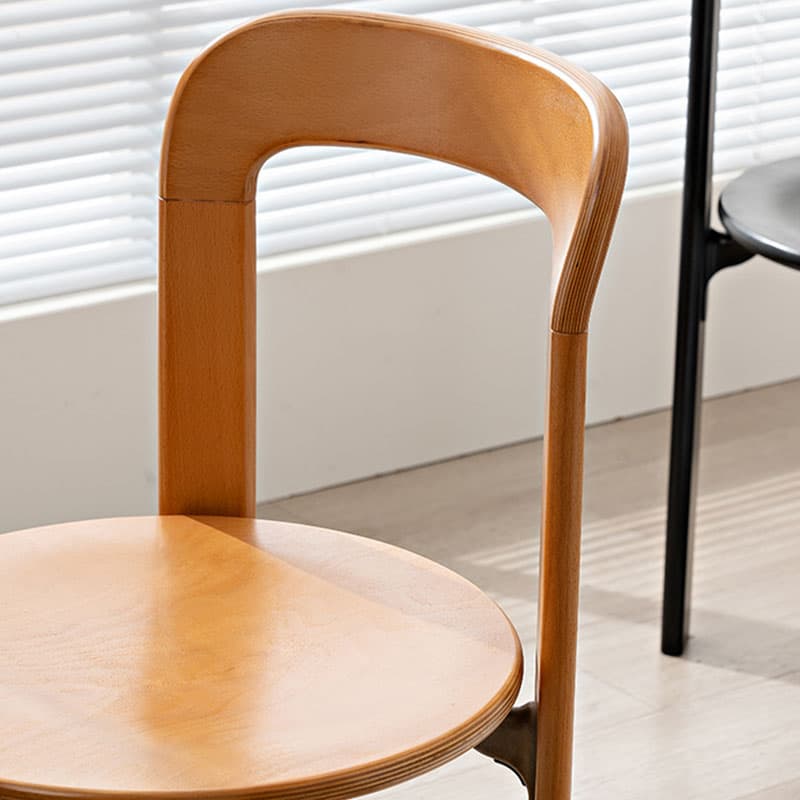 Scandinavian Natural Wood Armless Kitchen Chair 15.3inch Wide Non-Swivel 1 Piece - image 14