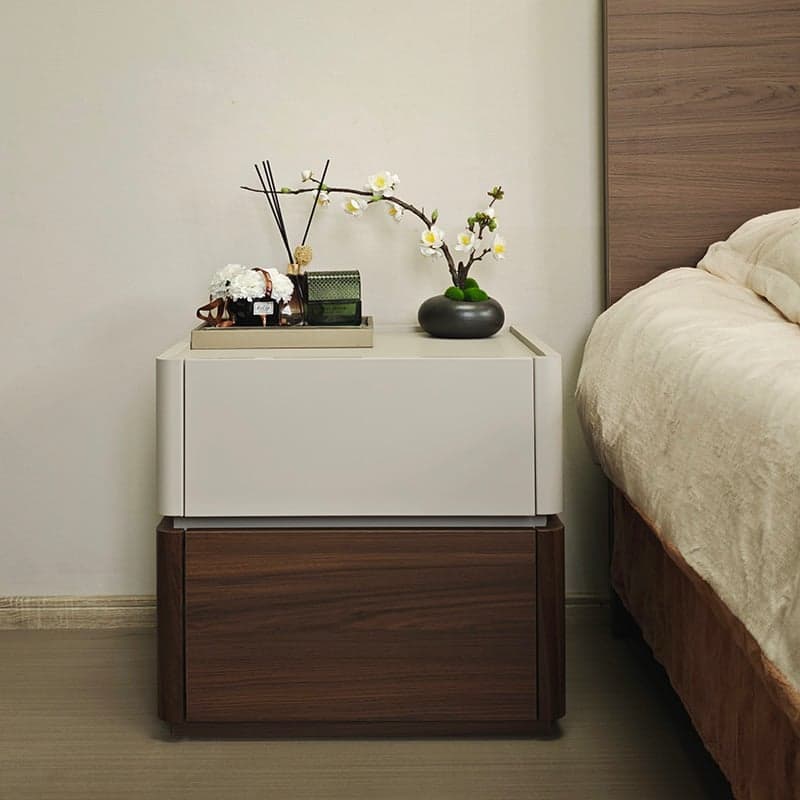 Modish Nightstand With Drawer Organization Featuring 2 Drawers and Composite Wood Countertop - image 4