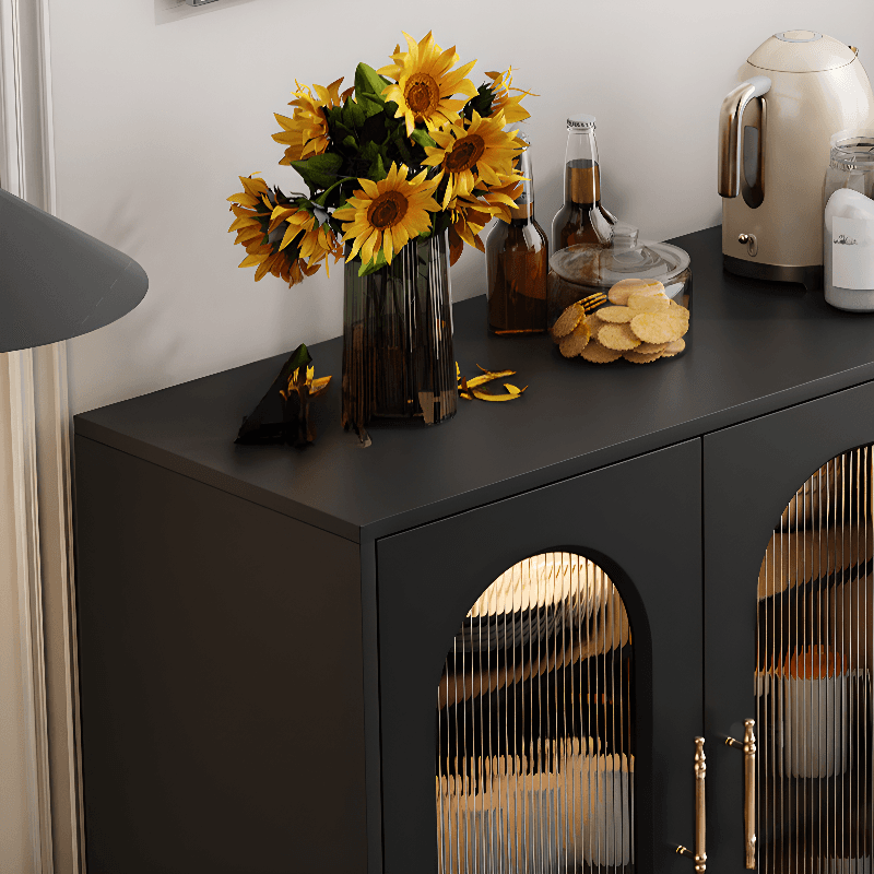 Standalone Accent Cabinet in Black with Glass Door, Alterable Shelf and Illuminating, Soft Close Drawer and 1 Cabinet/2 Cabinets in a Casual Style - image 7