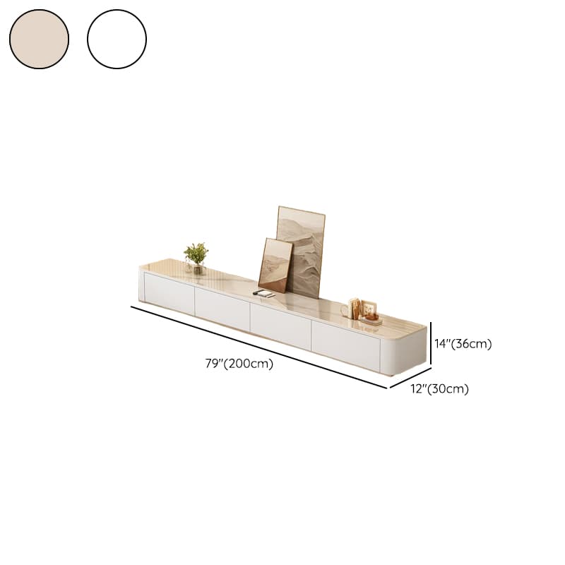 Trendy Grey/White Stone TV Stand with Multiple Drawers and Cable Management - image 14