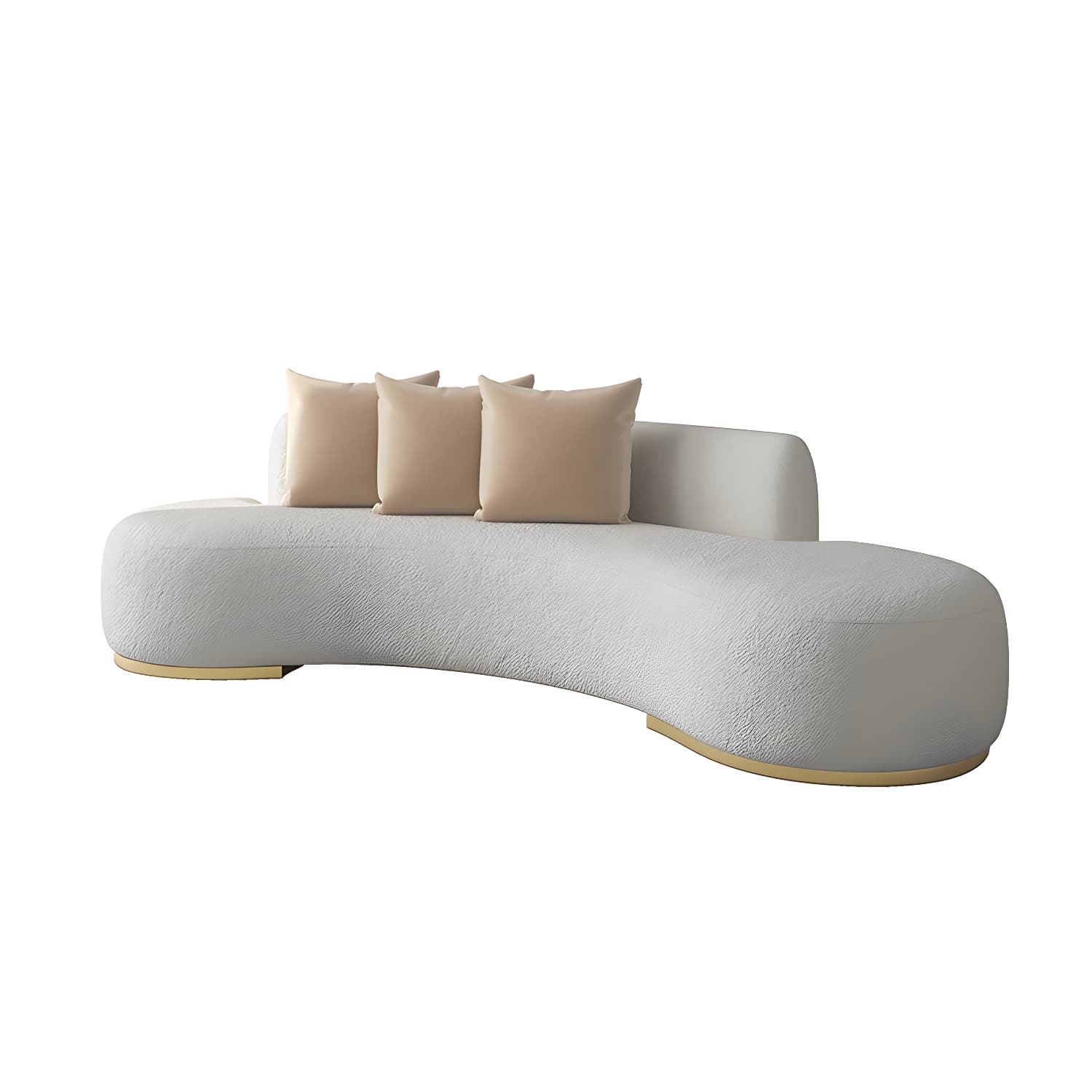 Contemporary Curved Sofa with Tight Back Standard Armless Sofa for Living Room - image 5