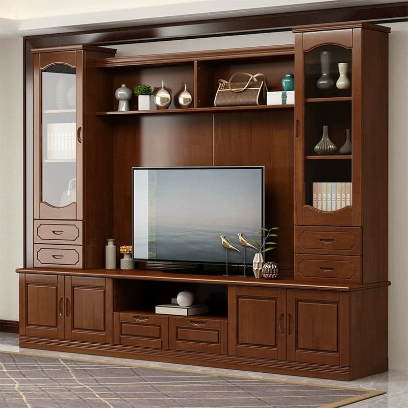 TV Entertainment Center with Bridge & Hutch, Entertainment Center with Gate & 2 Bookcases - image 3