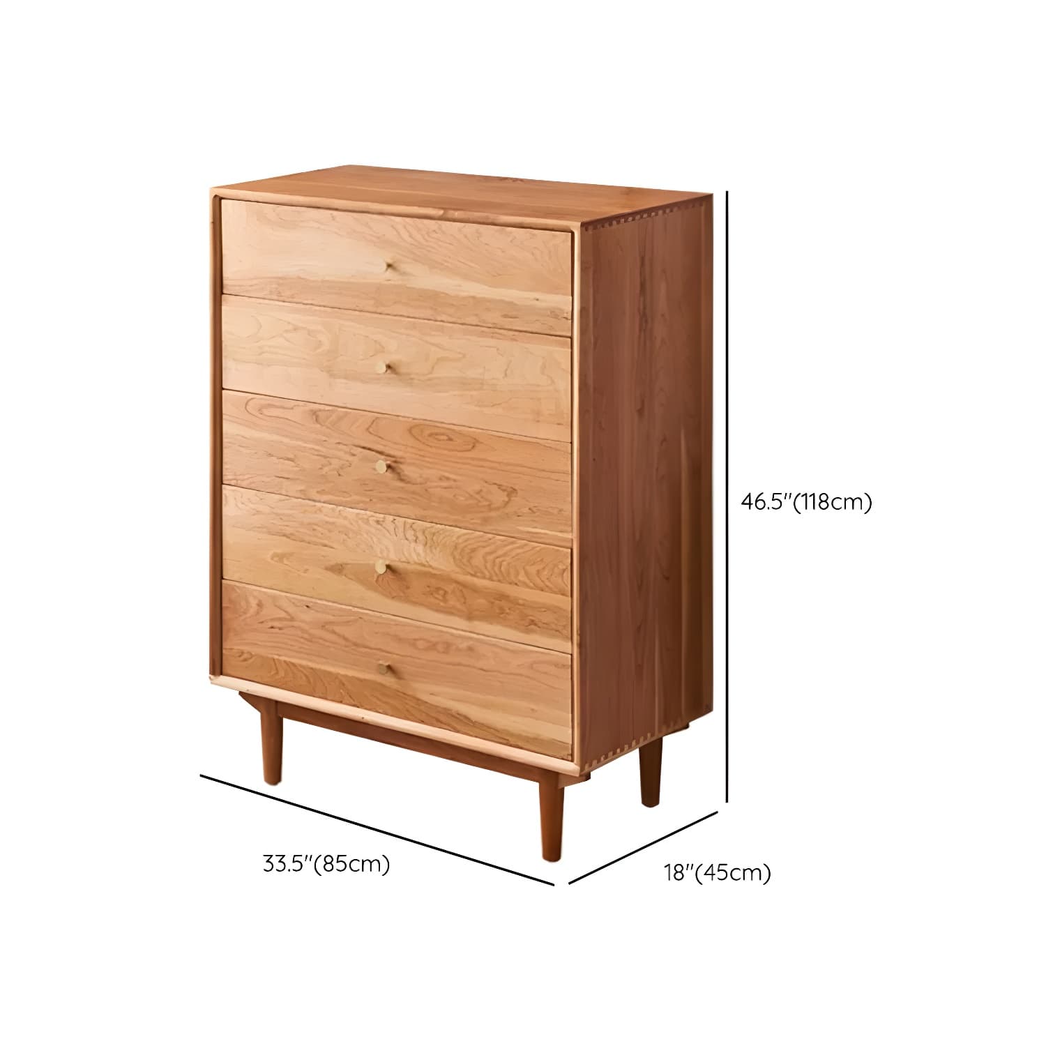 Modern Brown Wood Dresser with Drawers and Gold Metal Handles - image 20