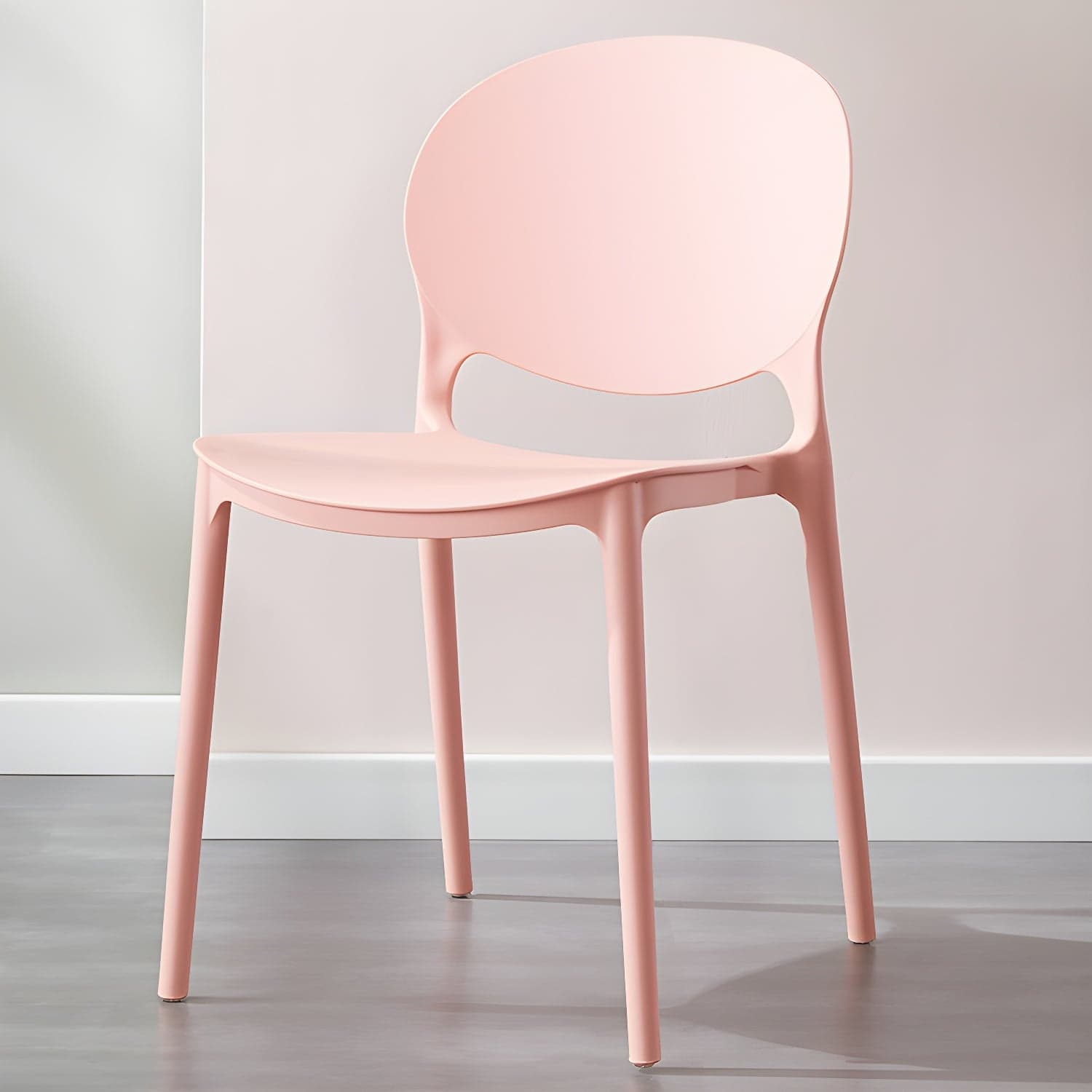 Scandinavian Plastic Dining Side Chair Open Back Matte Finish Dining Chair - image 15