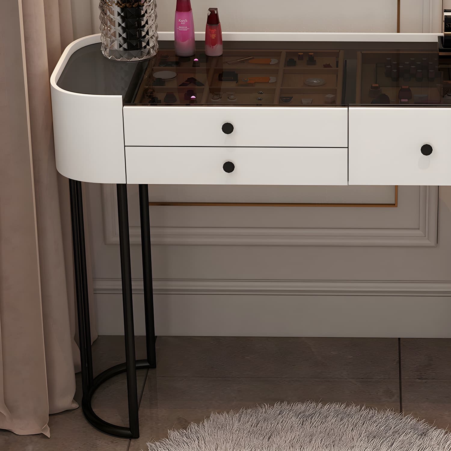 Contemporary Wood Make-up Vanity 15.75" Wide Make-up Vanity with Drawers - image 12