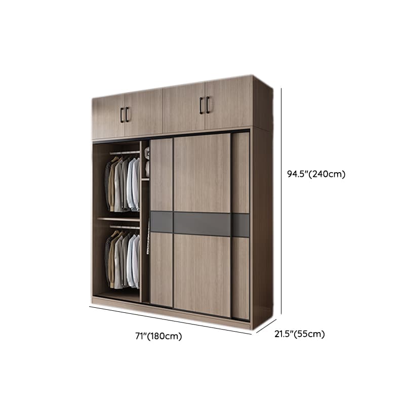 Rustic Brown Self-supporting Armoire Cabinet Pine with Shelves - image 20