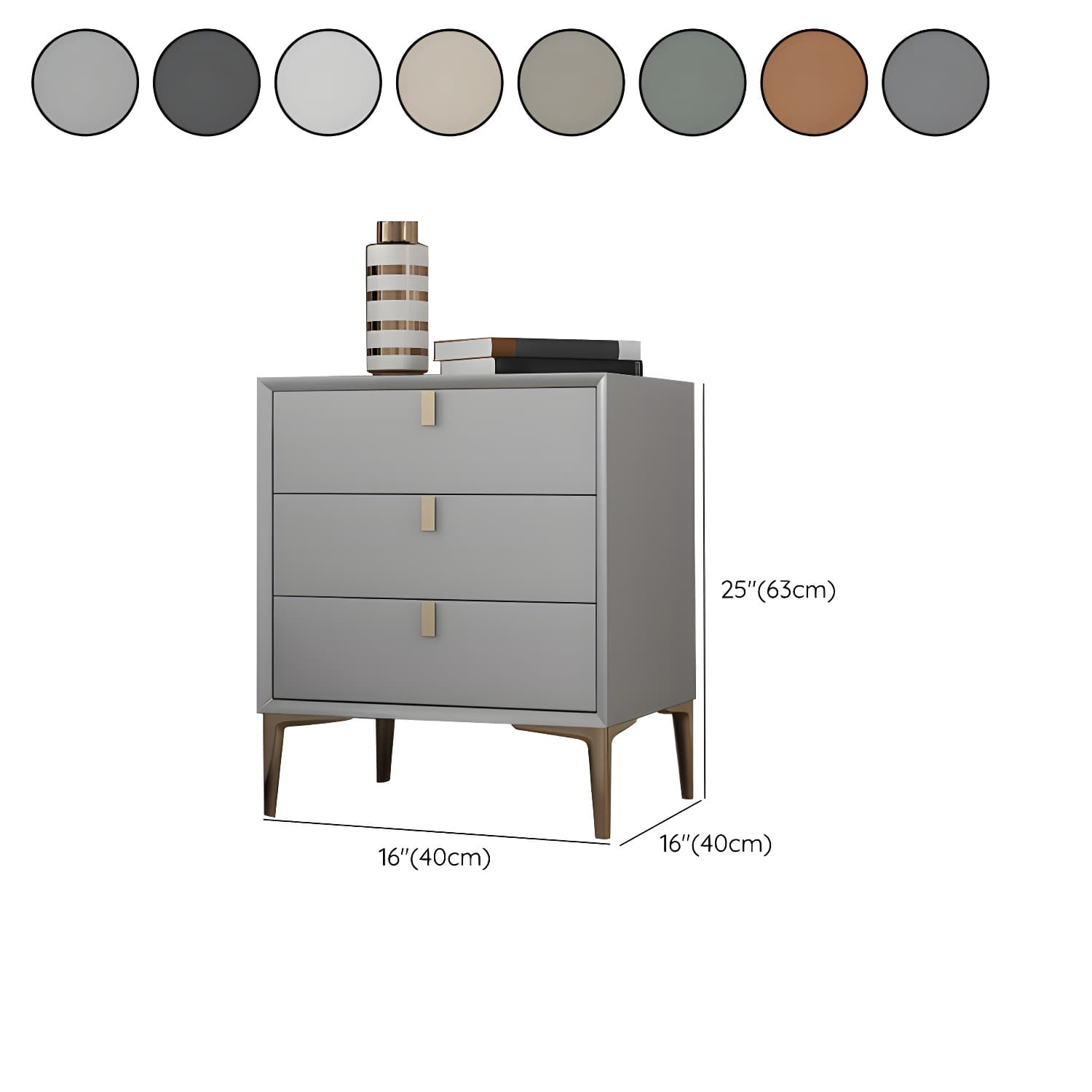 Modern Wood Bachelor's Chest with 3 Drawers and Faux Leather Countertop - image 17