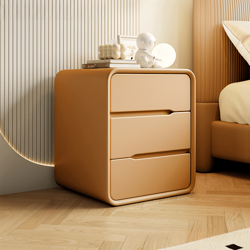 Art Deco Bedside Cabinet Nightstand Engineered Wood with 3 Drawers