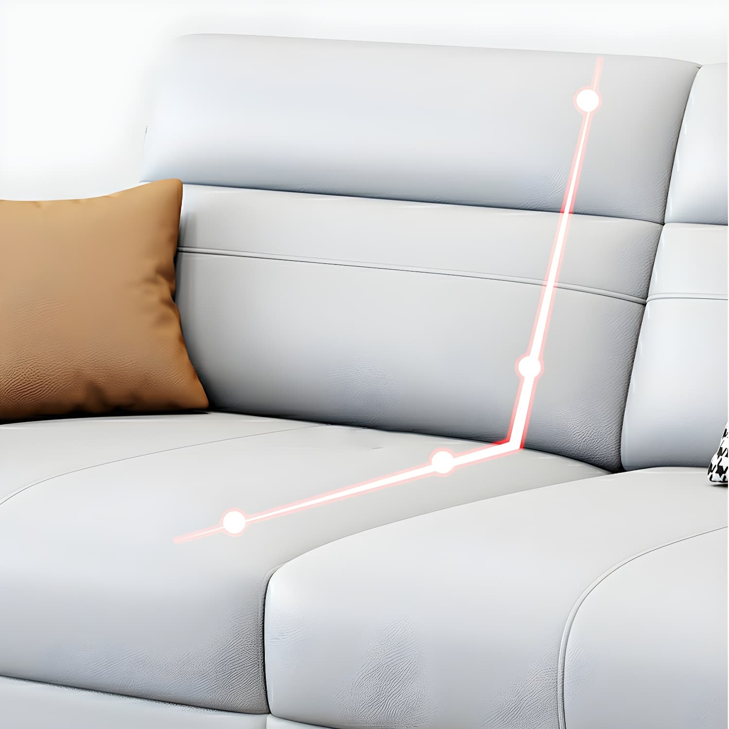 Modern L-Shape Stationary Sectional Sofa Chaise with Flared Arm Design - image 17