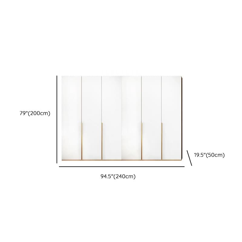 Multicolor/White/Natural Color Art Deco Composite Wood Cabinet Armoire with Hanging Rod, Interior Shelves, Soft Close Door and Soft Close Drawer - image 16