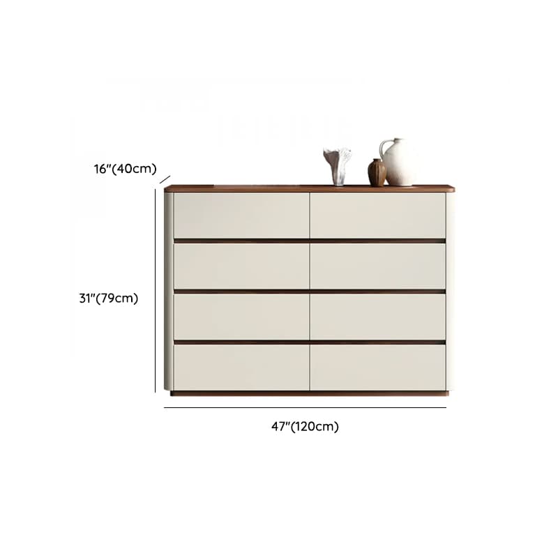 Off-White Simplistic Composite Wood Double Dresser/Bachelor Chest/Lingerie Chest with 8/6/3 Drawers in Horizontal/Vertical Orientation - image 13