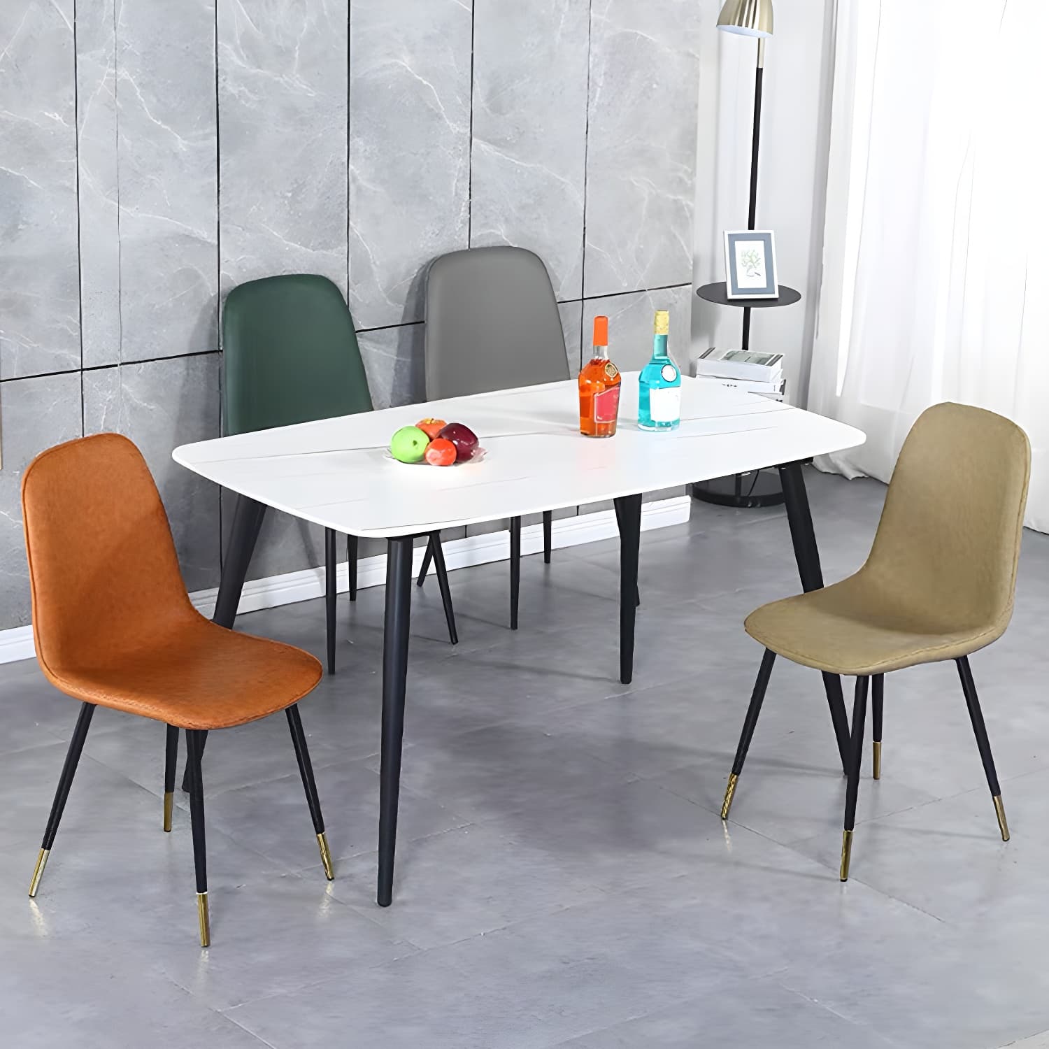 Upholstered Armless Dining Chairs Home Side Chairs with Metal Legs (Set of 2) - image 16