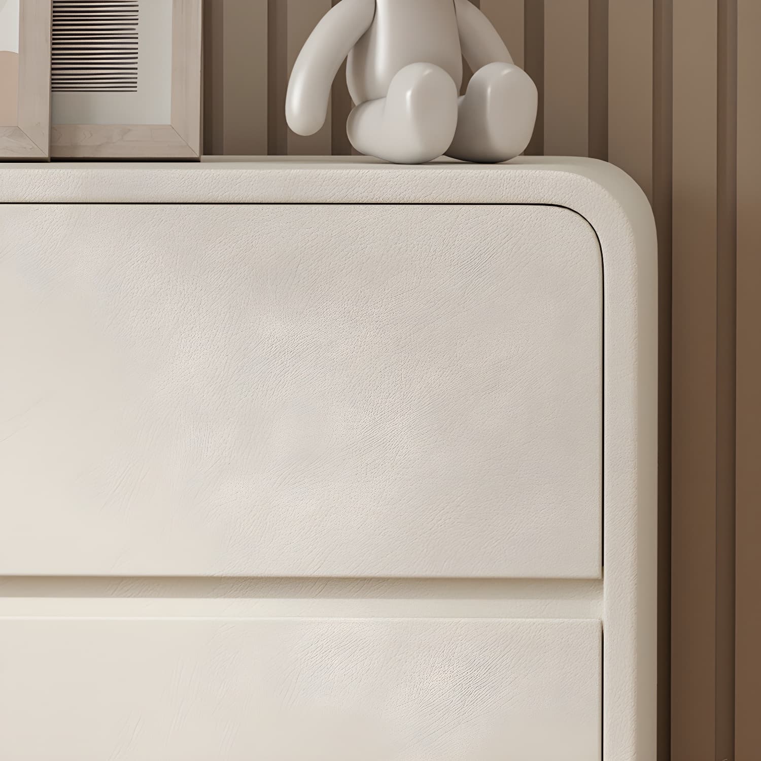 Modern Faux Leather Bachelor's Chest with 3 Drawers - Small Size Nightstand - image 15