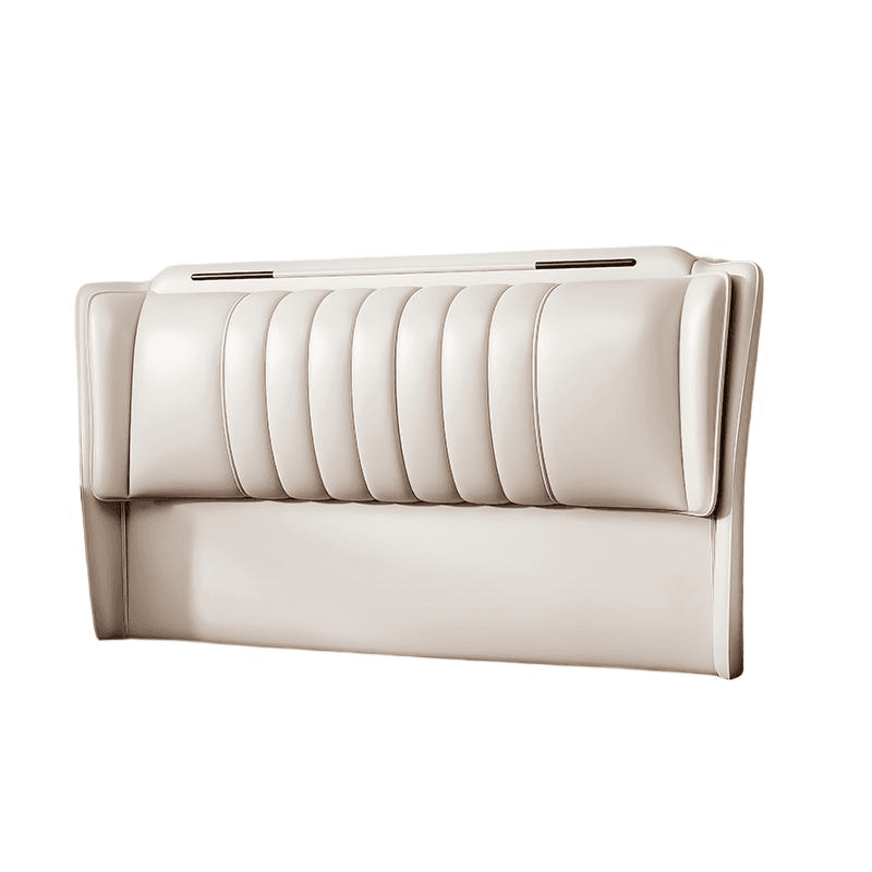 Modish Wingback Headboard in Pine Wood with No Distressing, Rectangle Shape for King/Queen/Full Bed, Featuring Sponge Upholstery and Standard Height