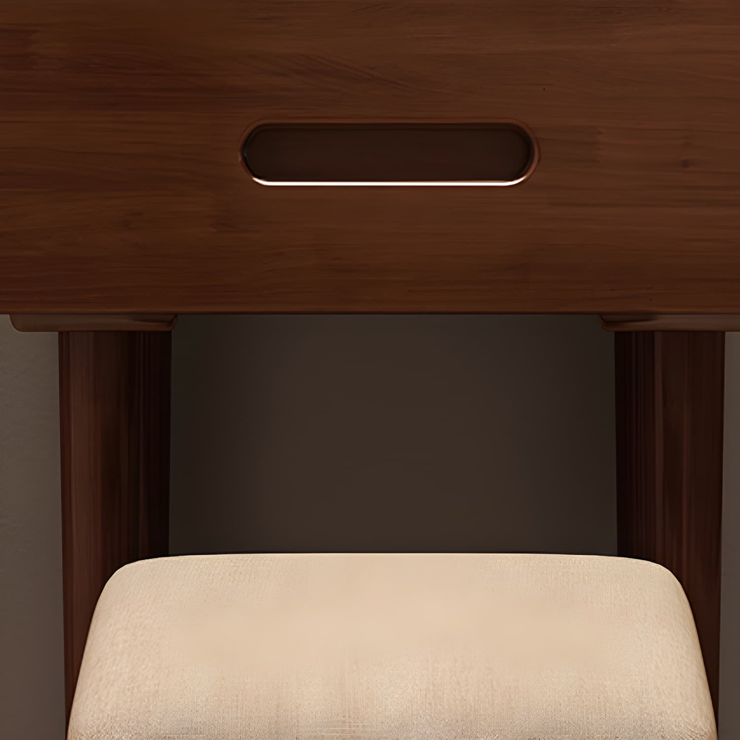 Solid Wood Flip-top Vanity Set Mirrored Vanity Desk Stool Set - image 10