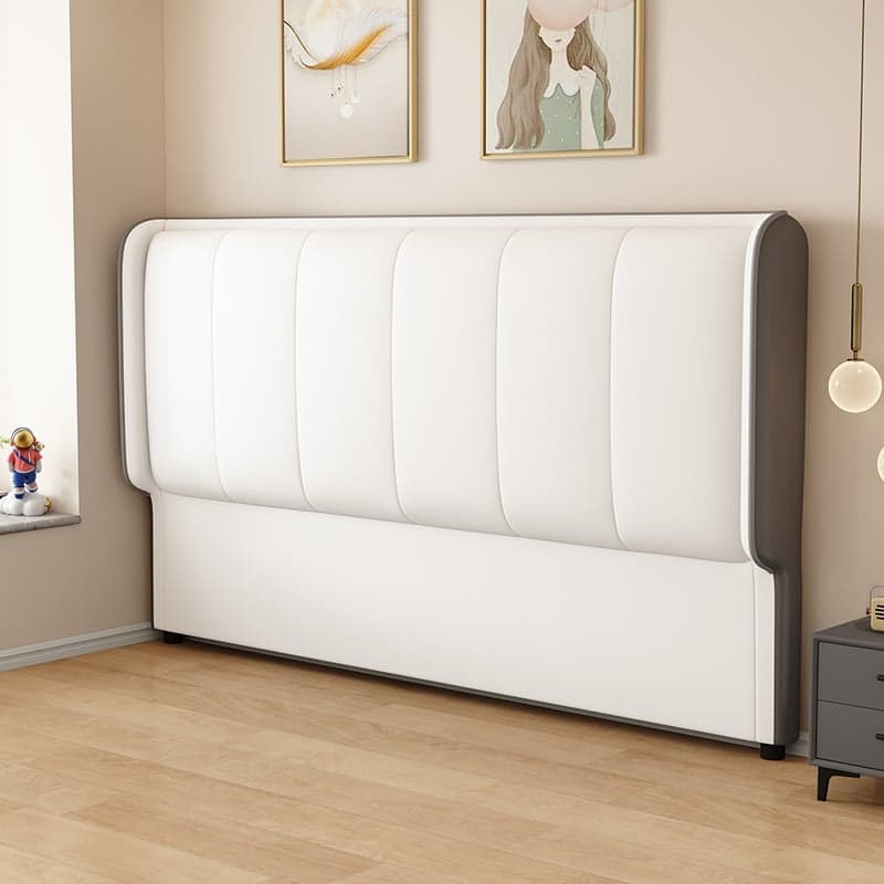 Trendy Panel/Wingback Headboard in Natural Wood with No Distressing, Rectangle Shape for King/Queen/Full Bed, Sponge Upholstery Fill, Standard Height - image 3