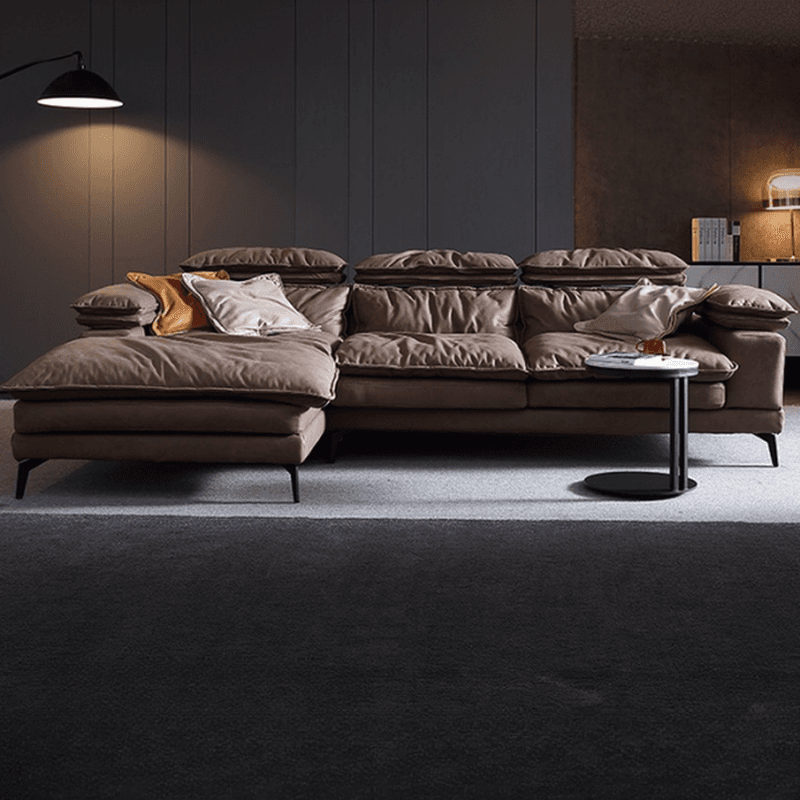 Cocoa Straight/L-Shape Horizontal/Left Hand Facing Sofa Couch/Sofa Recliner in a Contemporary Style