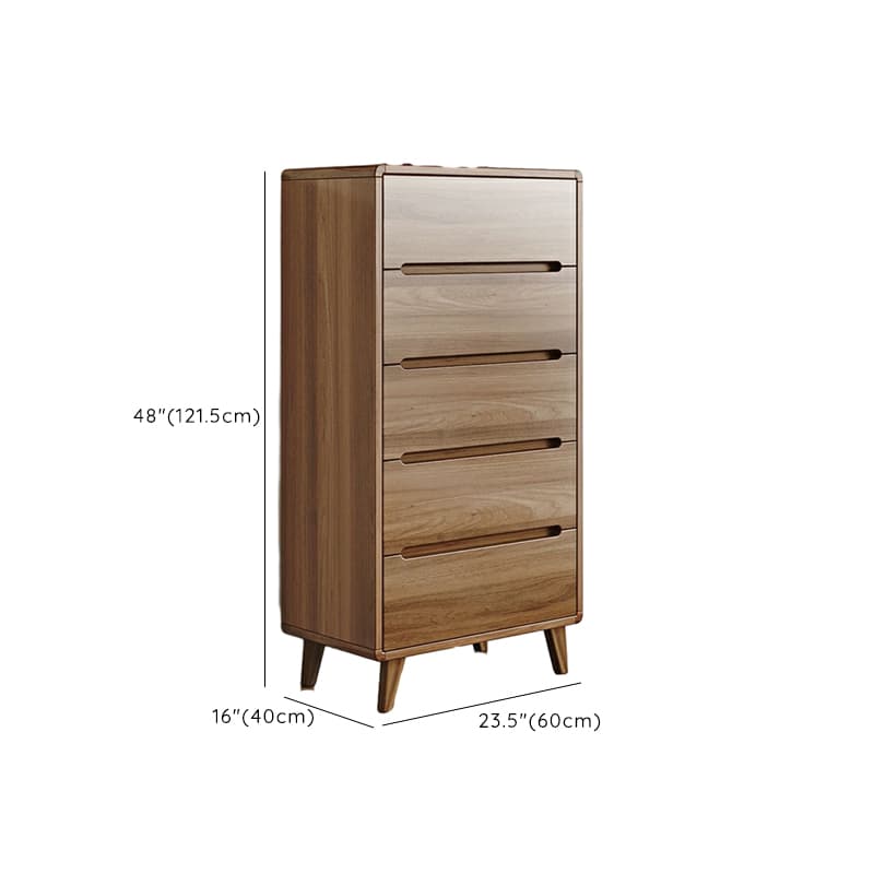 Modern Brown Storage Chest Solid Wood Freestanding with Drawers - image 24