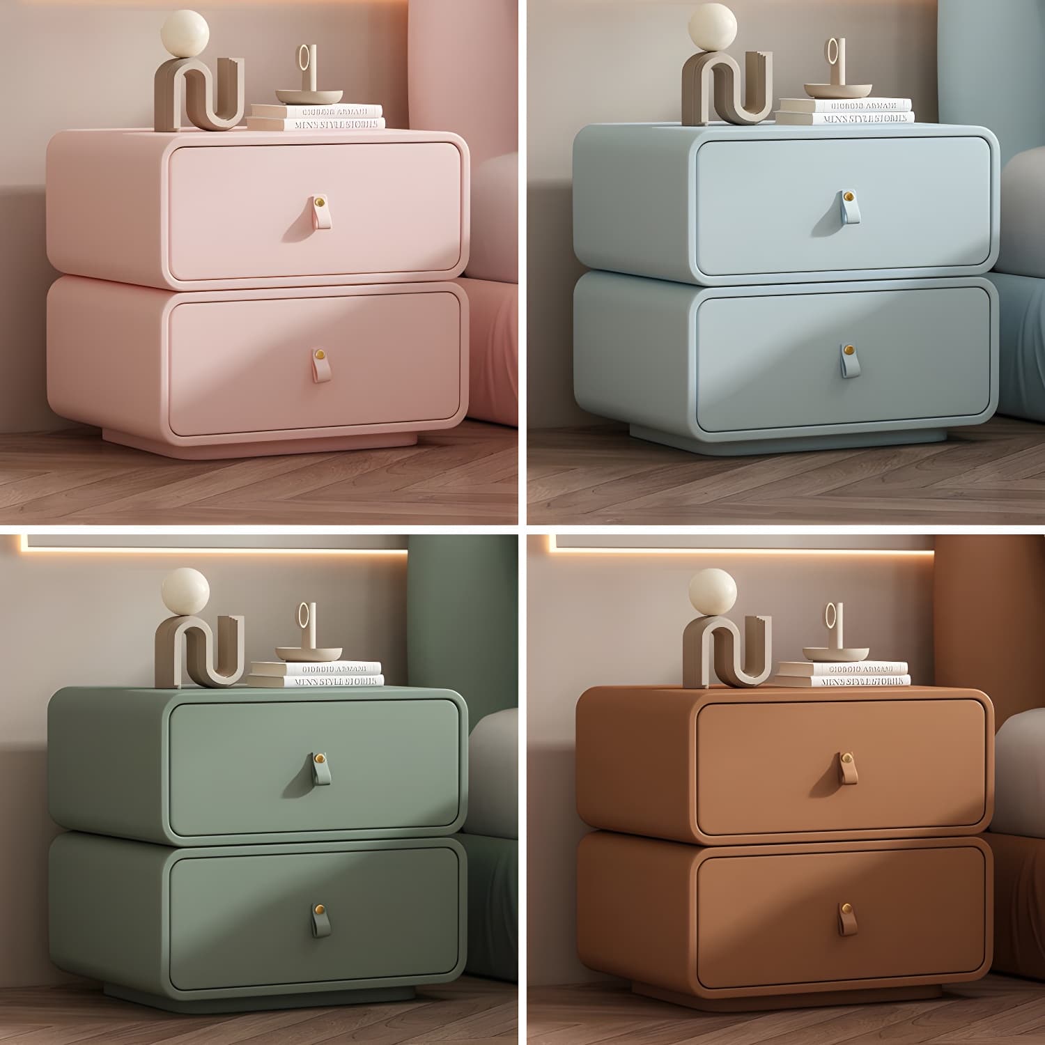 Modern Wood Drawer Storage Nightstand with 2 Drawers - Small Size - image 20
