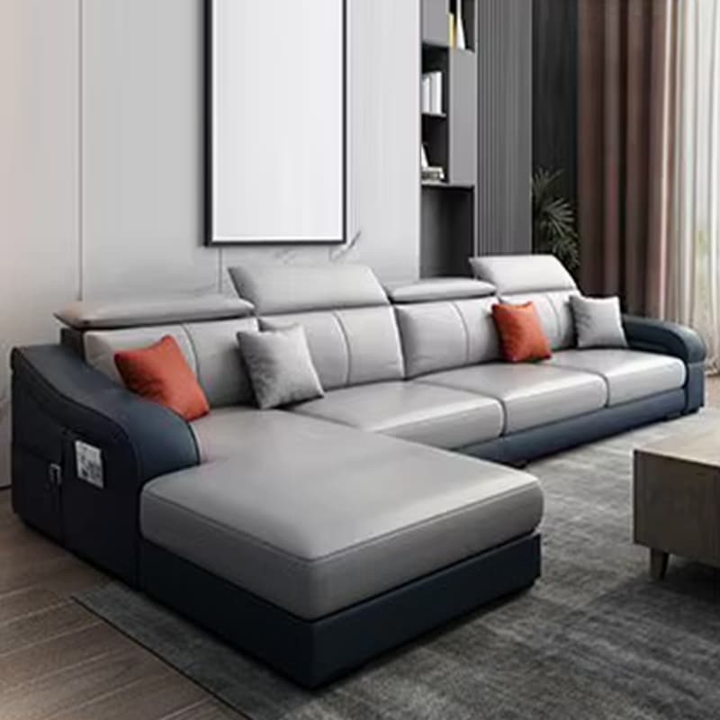 L-Shape Left Sofa Chaise for 5-seater with Sloped Arms in a Trendy Style - image 6