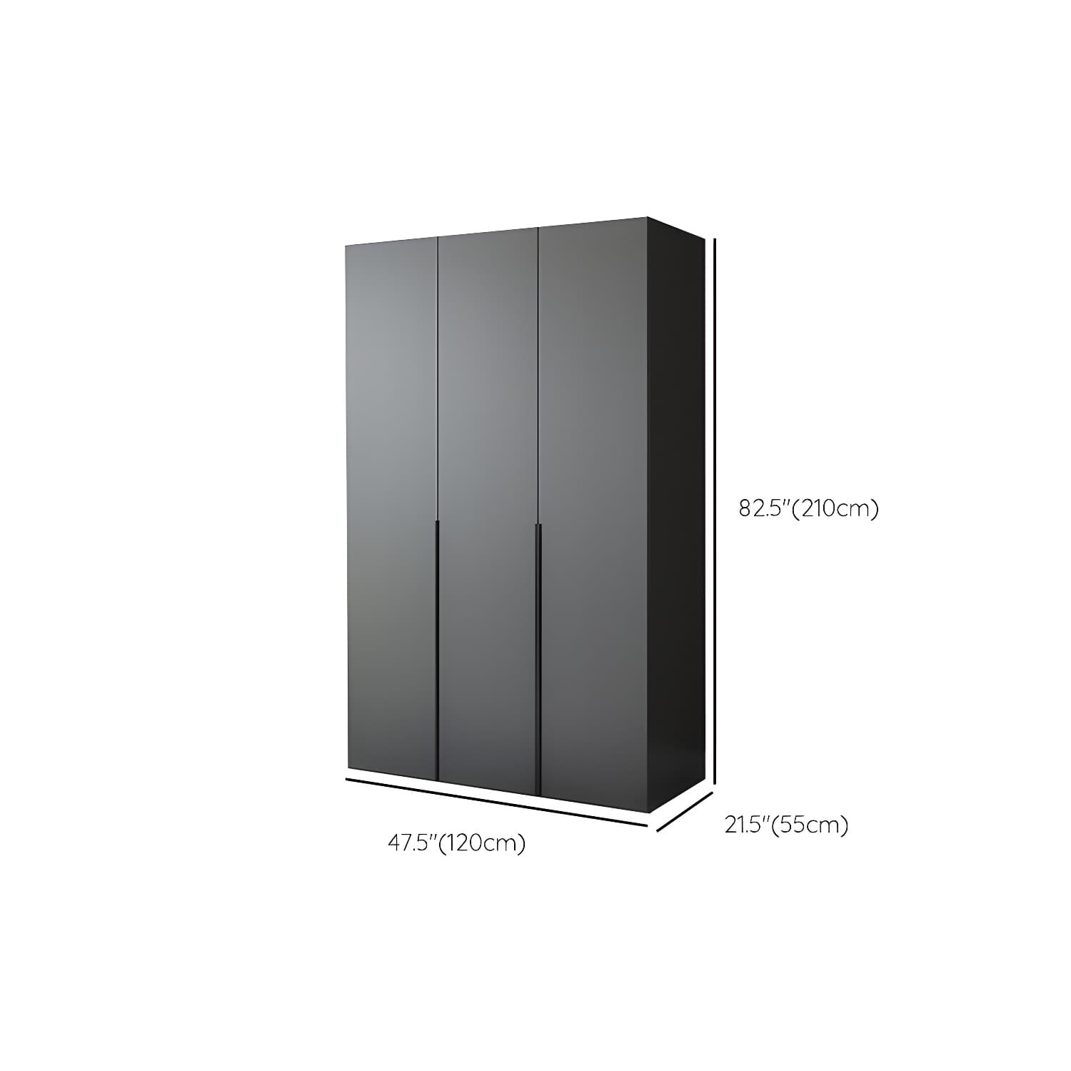 Black Wardrobe Armoire with Garment Rod Wood Wardrobe Closet - image 12