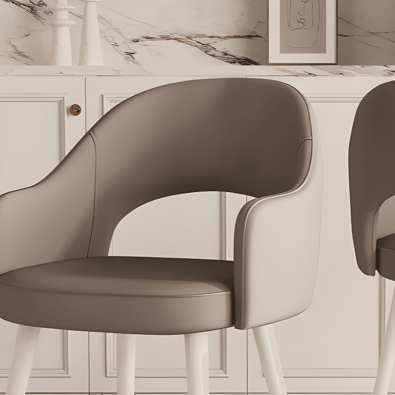 Modern Simple Style Arm Chair with Ventilated Back, Padded Upholstery, Arms, and Metal Legs - image 10