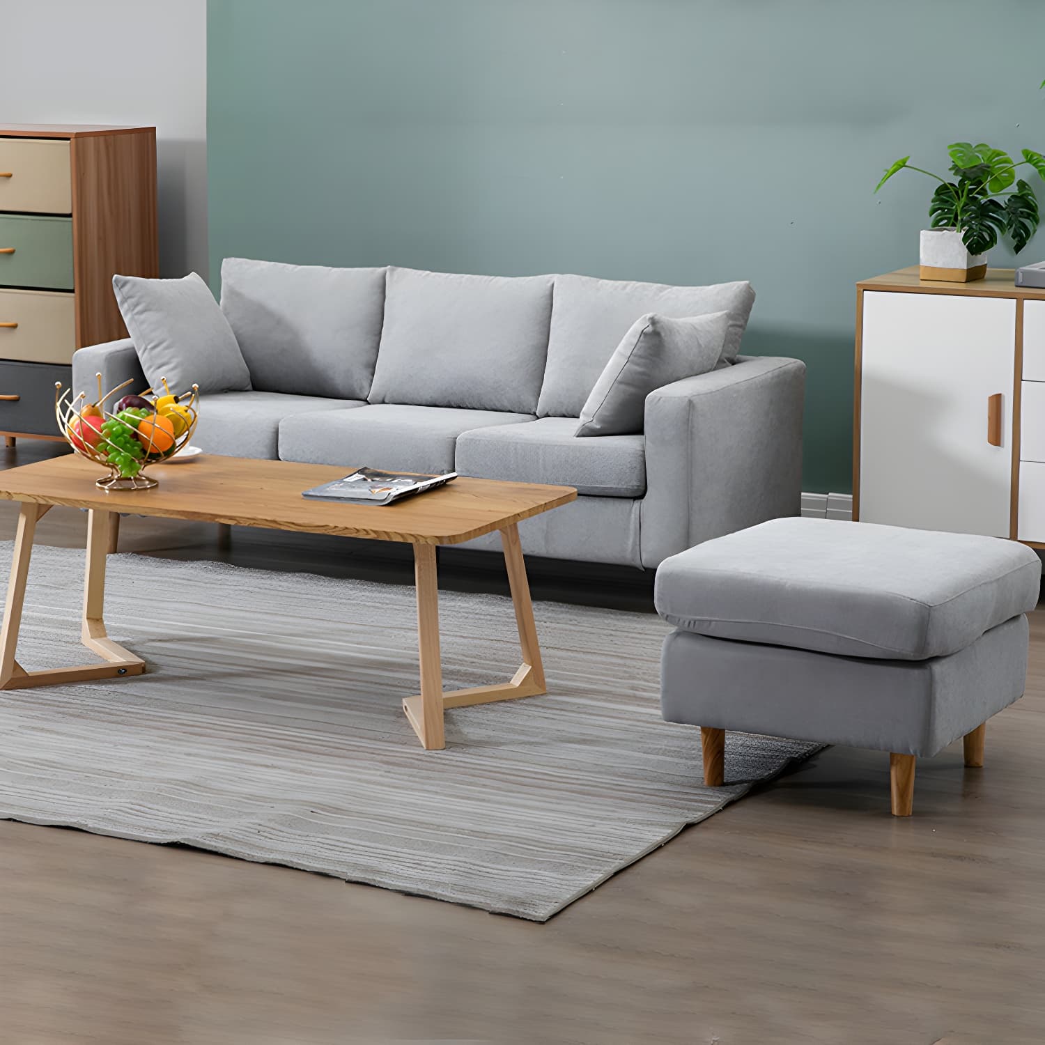 Beige Modern Farmhouse Cushions Standard Sofa 21.65"High Square Arm Sofa - image 29