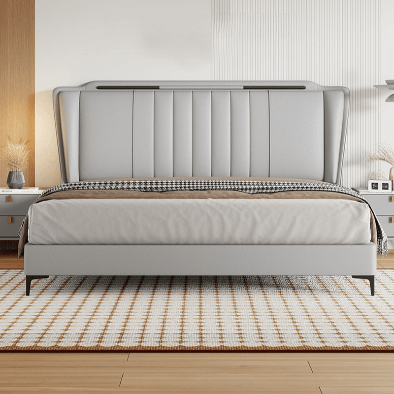 Modern Wood Bed with With Legs & Standard（36-55“） Camelback/Wingback, Sponge Cushion Included, King(76"W x 80"L)/Full(54"W x 75"L) - image 8