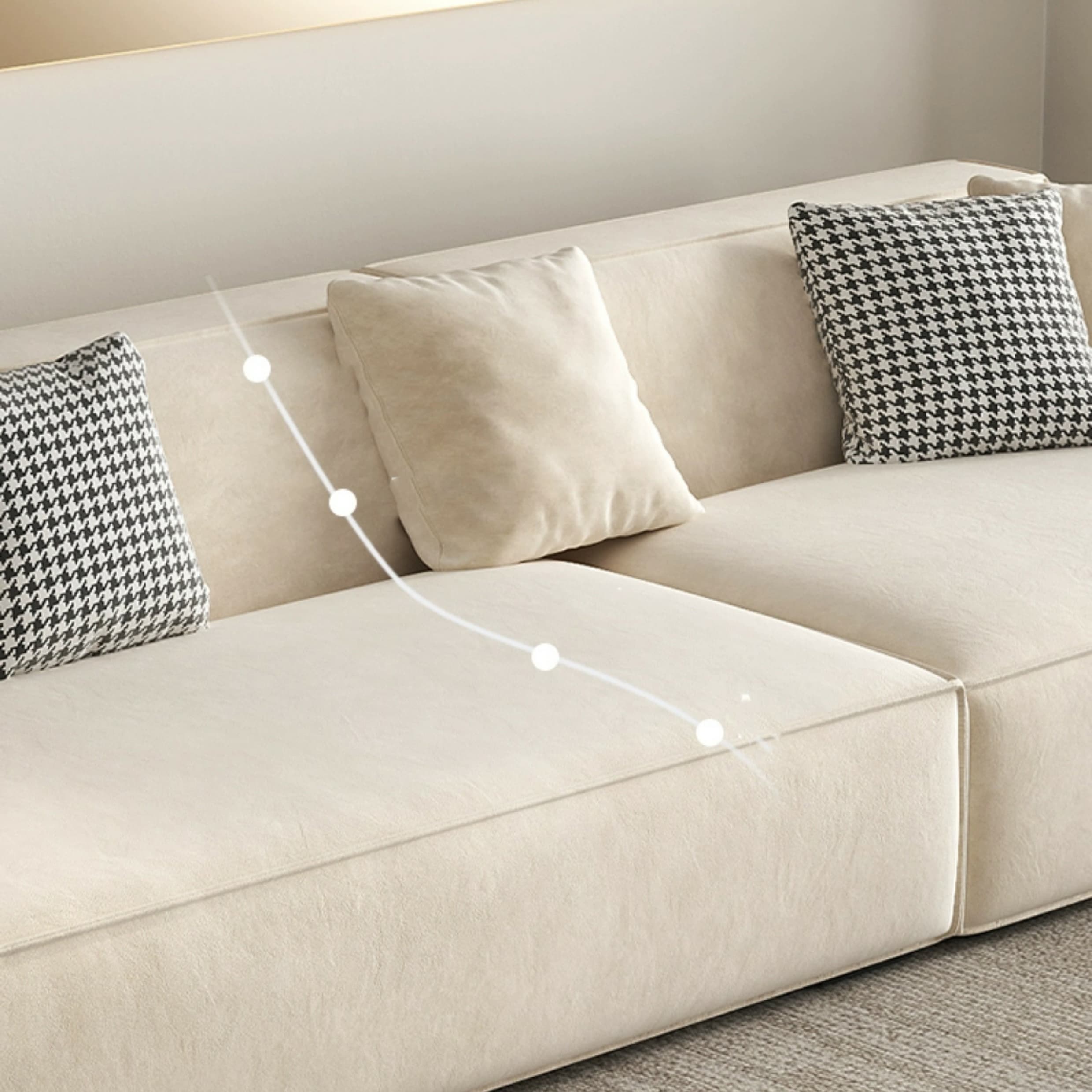 Elegant Sectional with Synthetic Upholstery in Moderate-Gray Tone and Built-in Charging Ports - image 6
