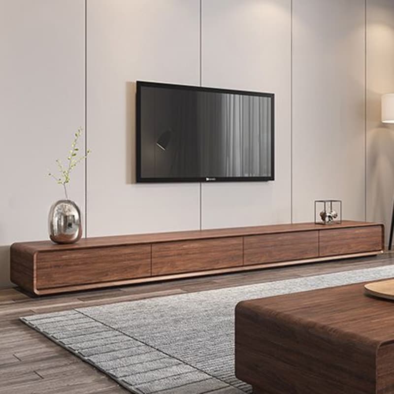 Contemporary Oblong Wood TV Stand Console with Storage Drawers - image 22