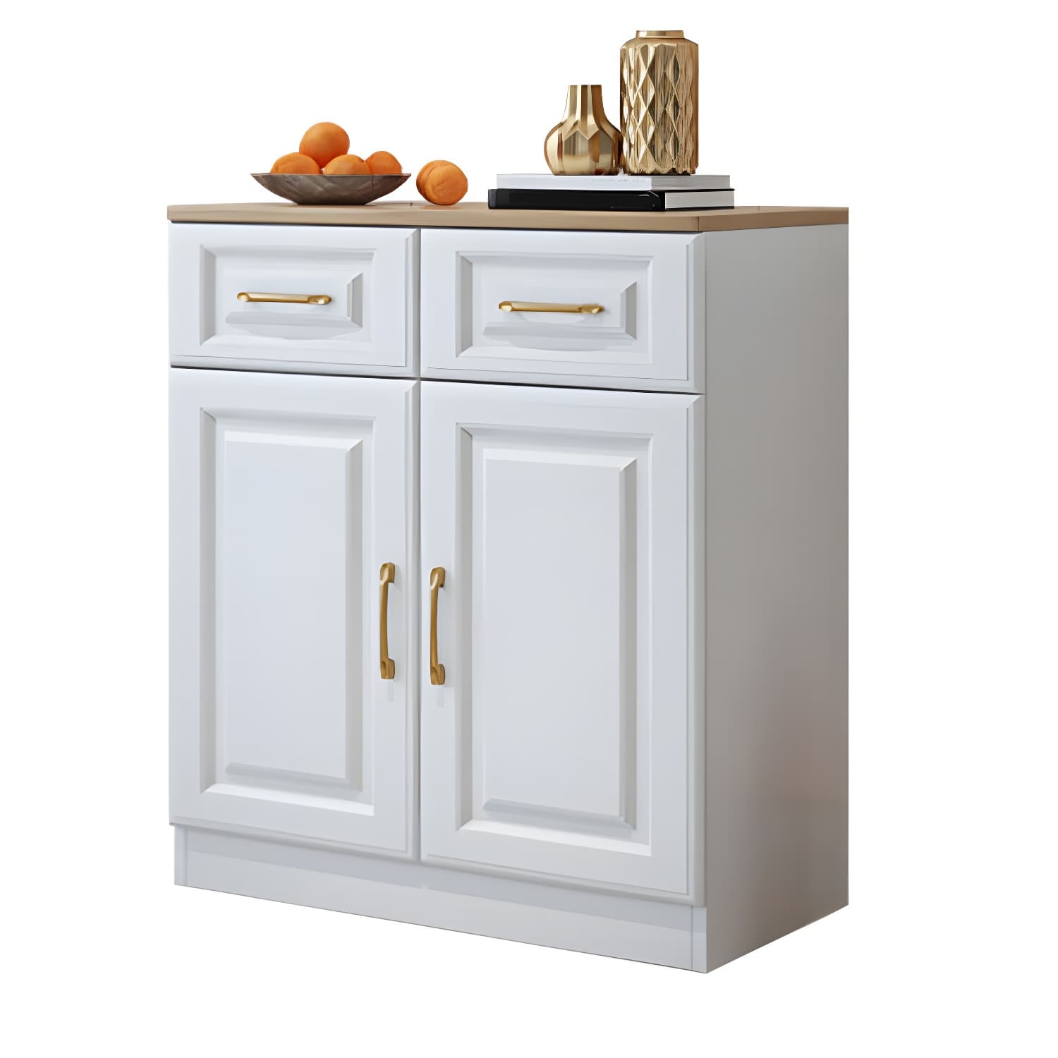 Modern Wood Buffet Sideboard with Drawers, Cabinets, and Shelves - image 14