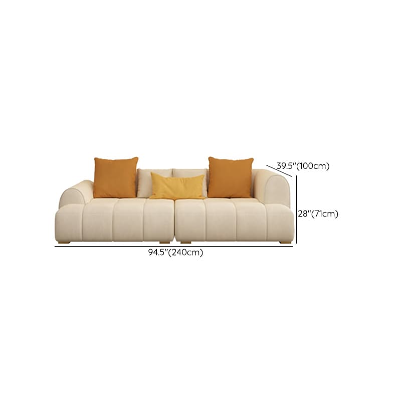 Six-Seated Beige Sectional Sofa: Anti Cat Scratch Fabric, Modern Style, Wood Frame, Tight Back - image 17