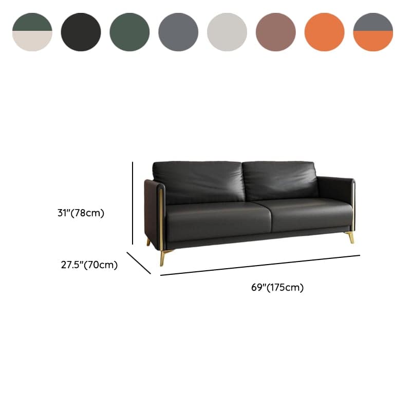 Modish Solid Color Scratch-durable Floor Sofa in Pleather with Gray/Chalk/Tangerine Color for 3/for 2 - image 15