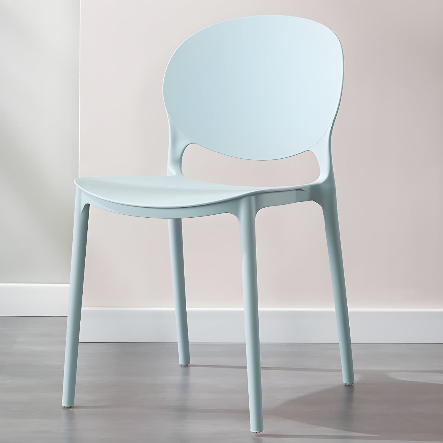 Scandinavian Armless Dining Chairs Stackable Plastic Open Back Side Chair - image 18