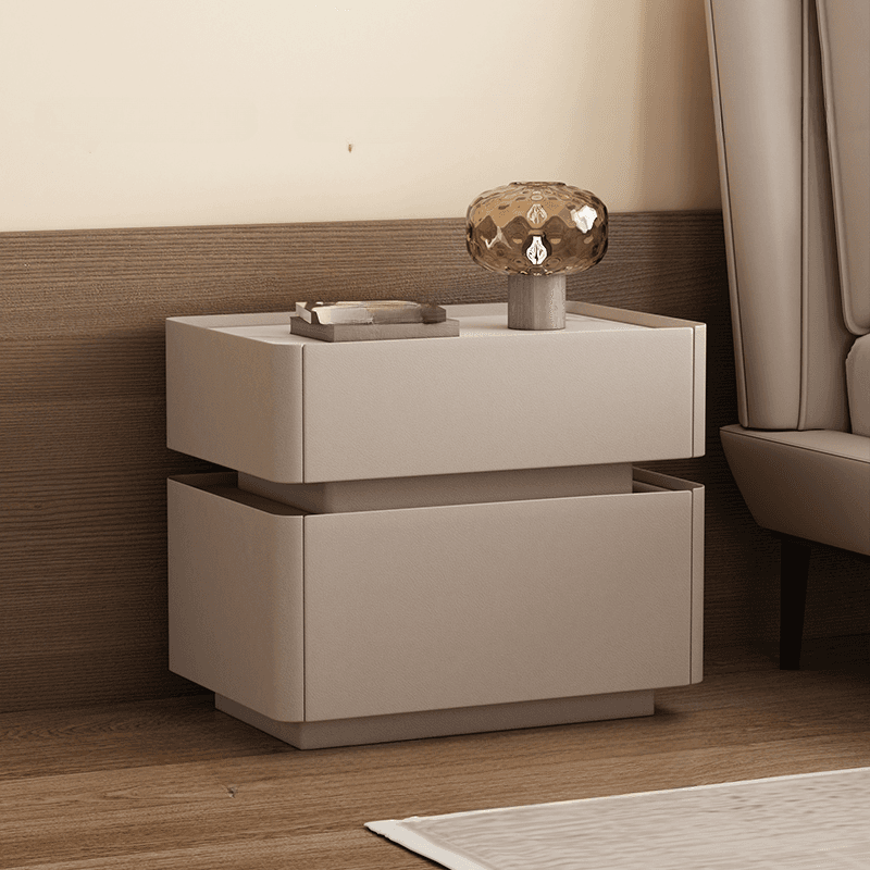 Trendy Drawer Storage Bedside Table with 2 Drawers and Pine Wood Countertop - image 5