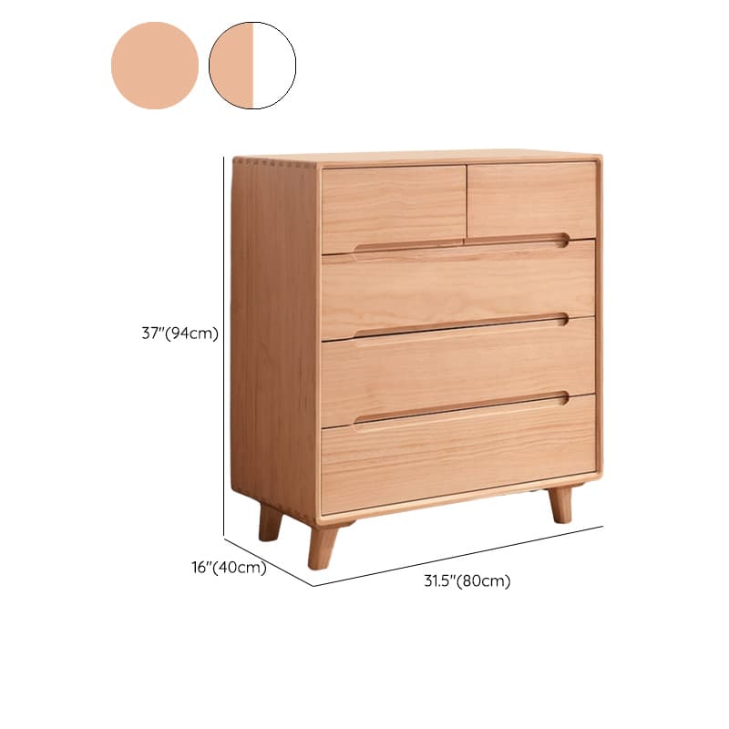 Five-Drawer Wooden Dresser, Natural Color, Modern Design, 50in Length, Pre-Drilled - image 20