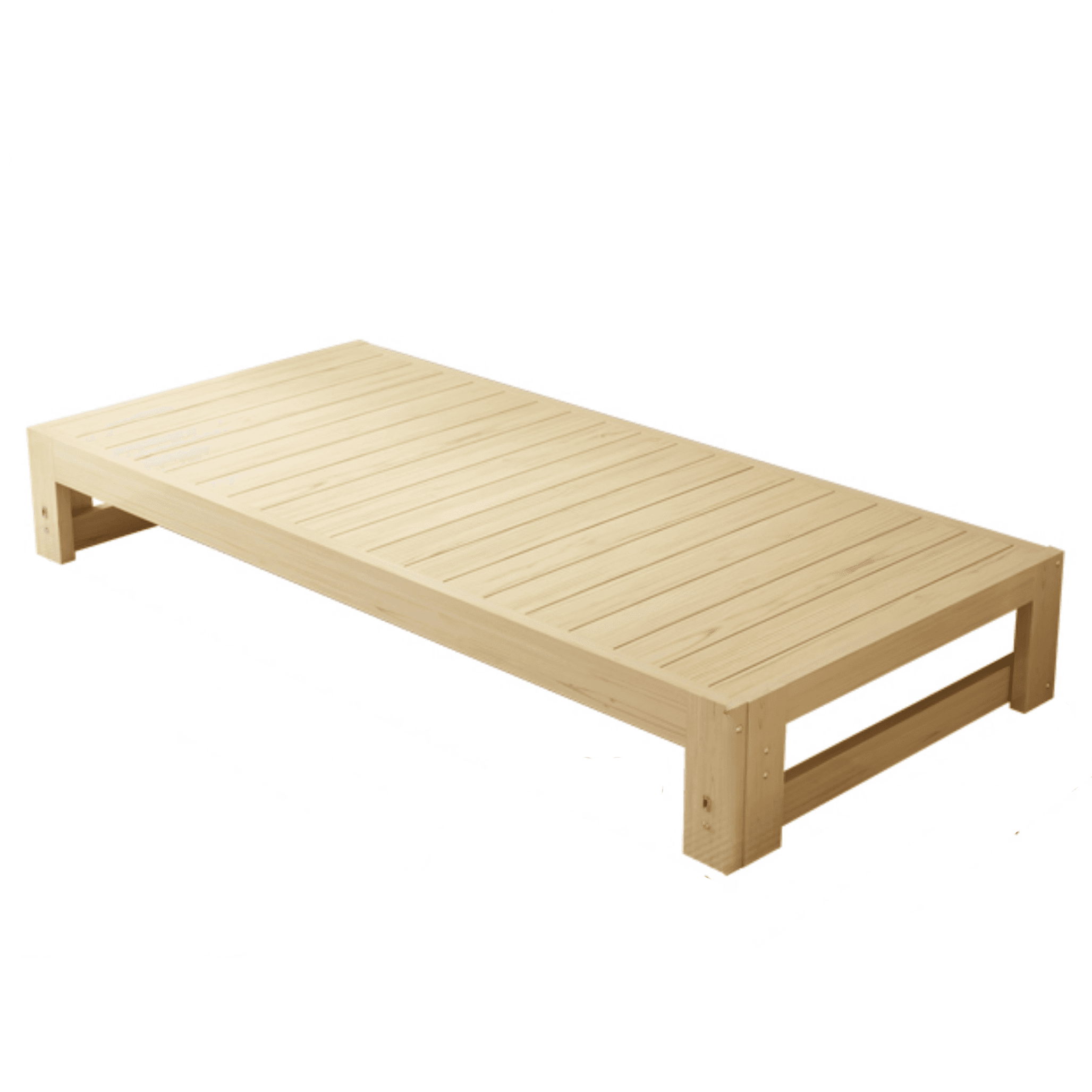 Unfinished Color Pallet Bed Frame with 2 Storage Drawers, Lumber Frame, Easy Assembly for Living Room - image 4