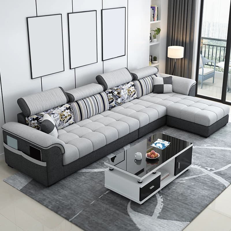 Modern Reversible L-Shape Sectional Sofa with Pillow Top Arm Design and Adjustable Headrest - image 13