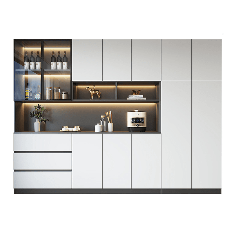 Standard/Wide Chalk 3 Drawers Closet 2 Shelves/1 Shelf Glass Doors Functional Storage Cabinet Sideboard - image 10
