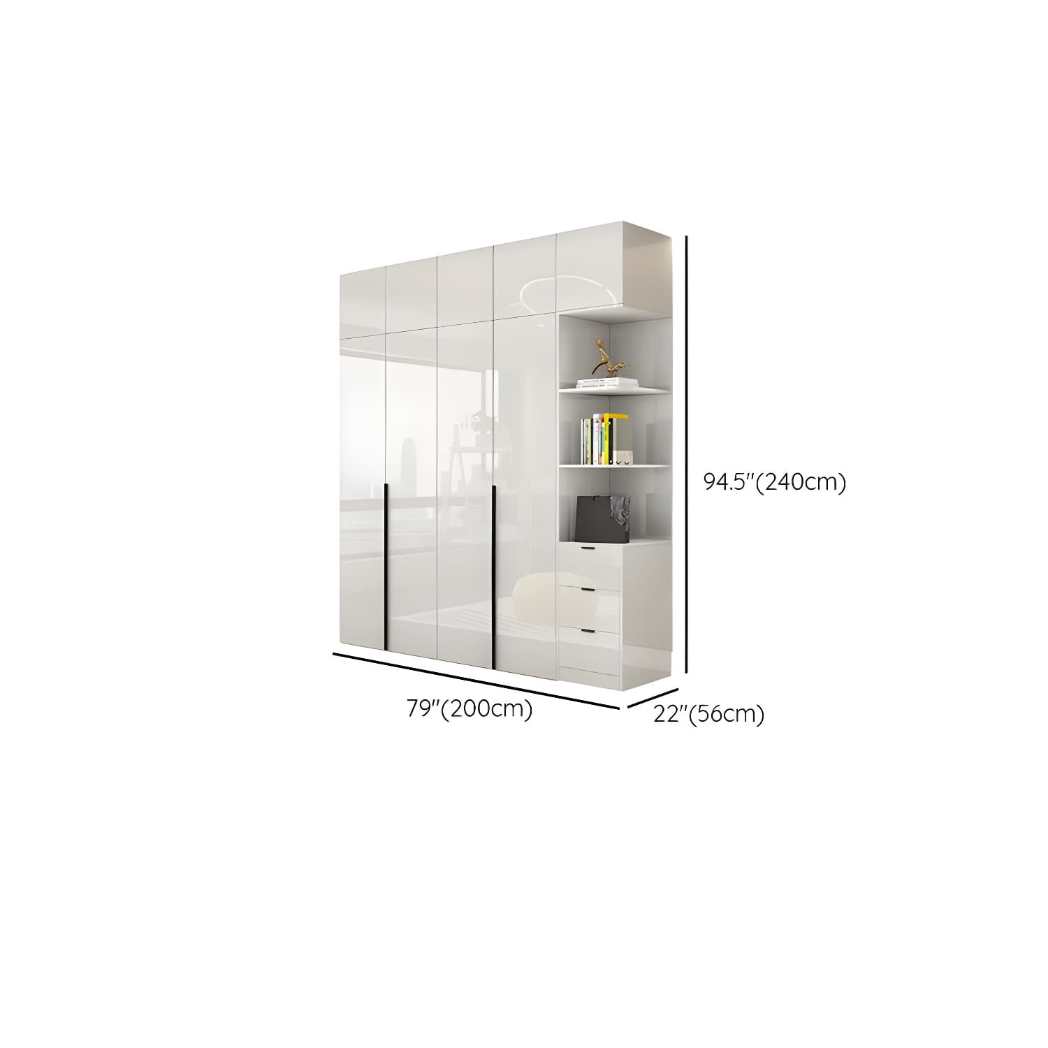 Modern Simple Style Double Door Storage Wardrobe for Bedroom - image 26