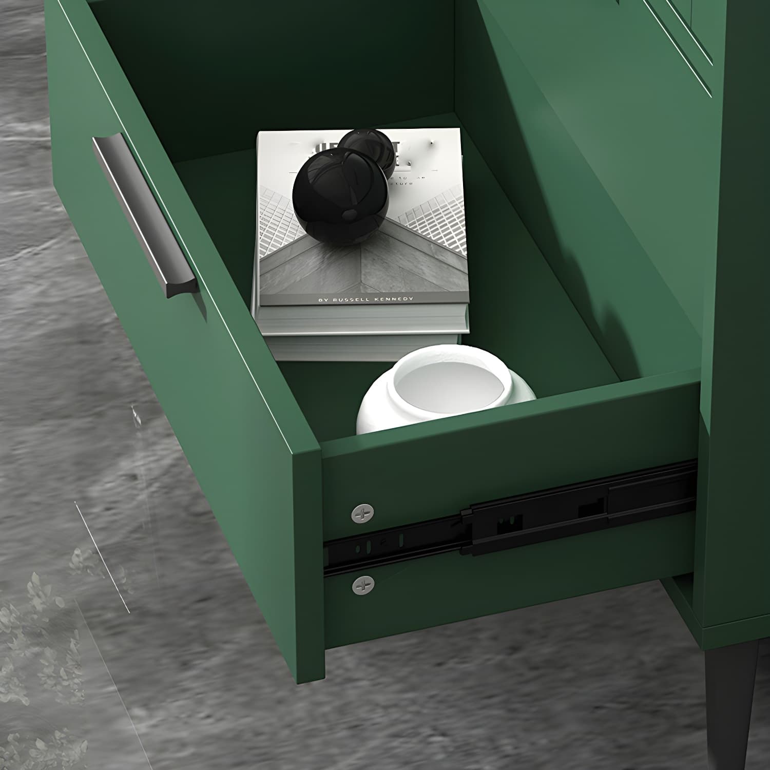 Contemporary Wooden Accent Cabinet with Glass Door and 2 Drawers - image 13