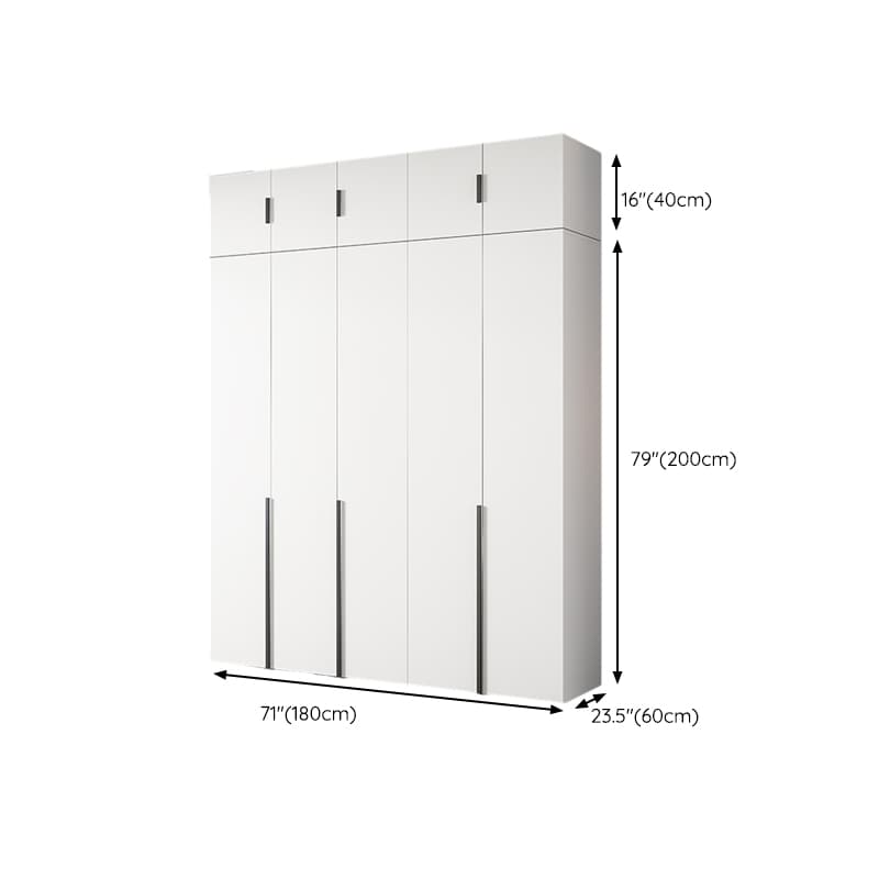 White Wood Wardrobe Armoire with Hinged Doors and Shelves Included - image 20