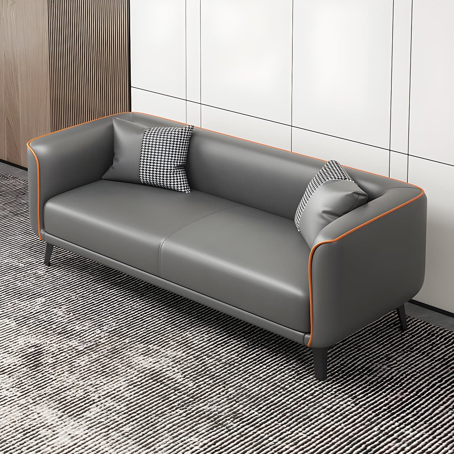Modern Square Arm Standard Sofa Metal Legs Settee for Living Room - image 4
