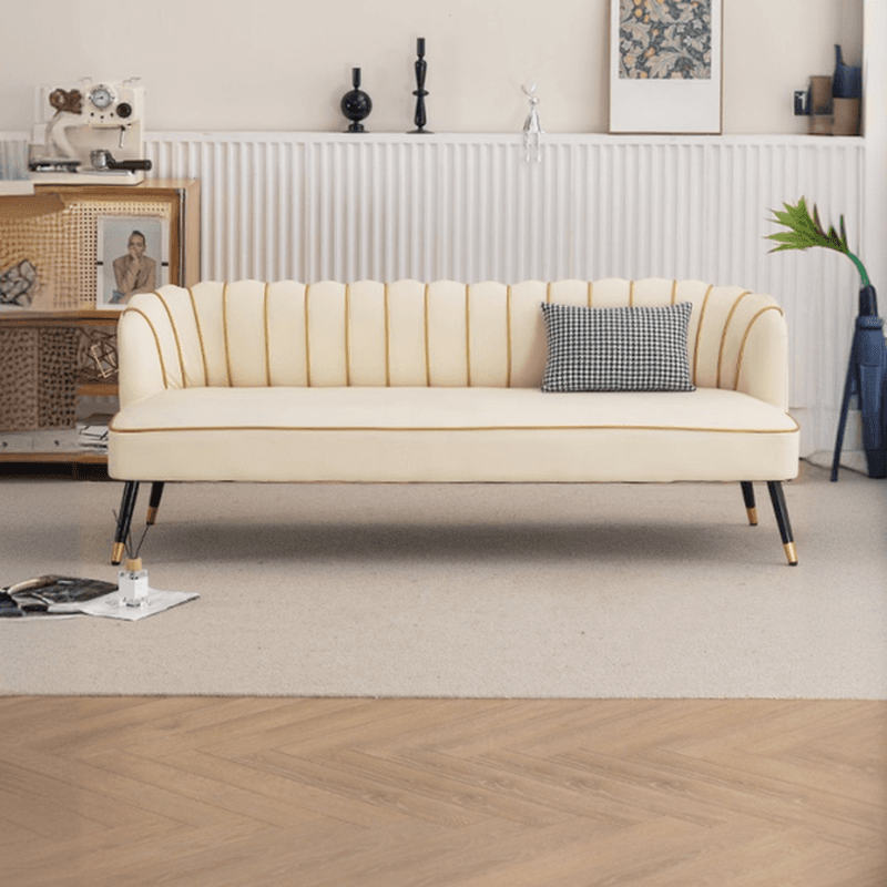 Modish Solid Color Stain Resistant Standard Sofa/Loveseat in Grey/Beige/Amber Color for 2/4-seater/3-seater with 1 Pillow - image 13