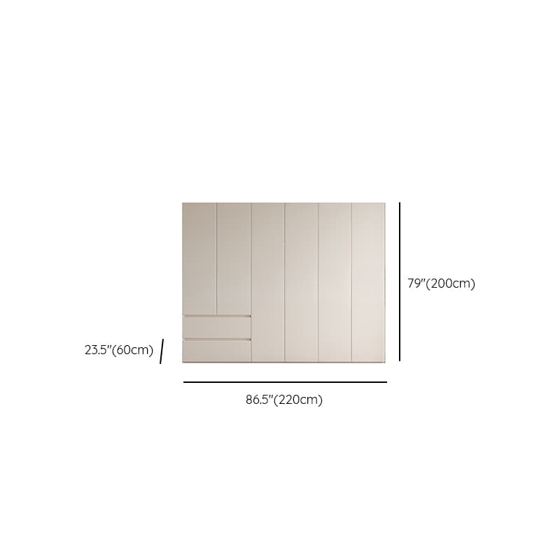 Beige Minimalist Manufactured Wood Cabinet Armoire with Soft Close Drawer, Soft Close Door, Interior Shelves, and Clothing Rod - image 16